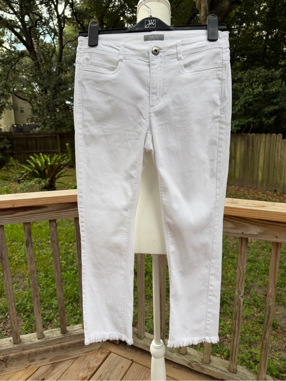 Habitat White Ankle Crop Frayed Hem Jeans